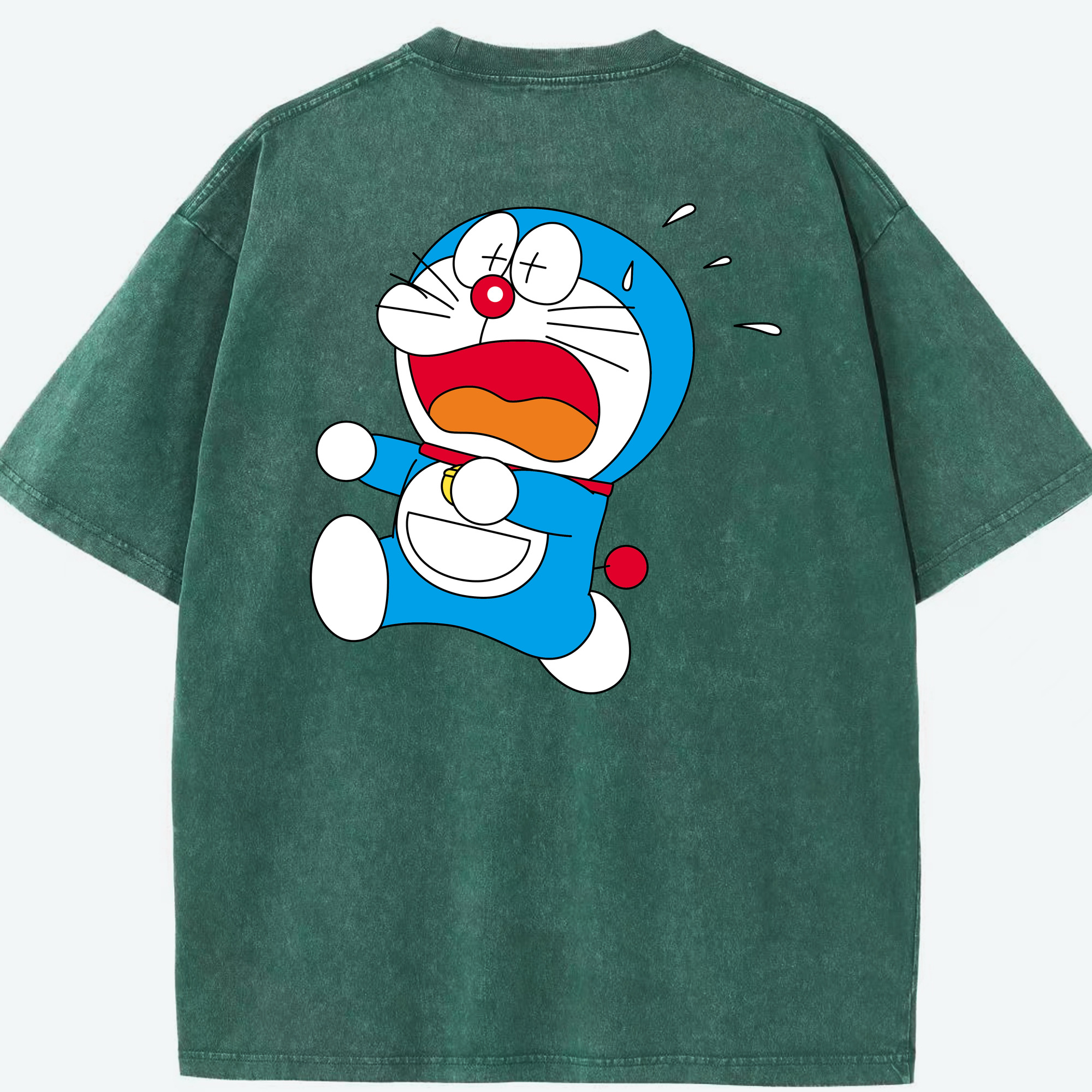 （画像用） ドラえもん Doraemon 綿100% ヴィンテージ風 半袖Tシャツ（背面プリント）